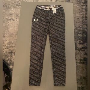 🖤 Nike Youth Size 10 Under Armour Leggings - Black with white 🖤